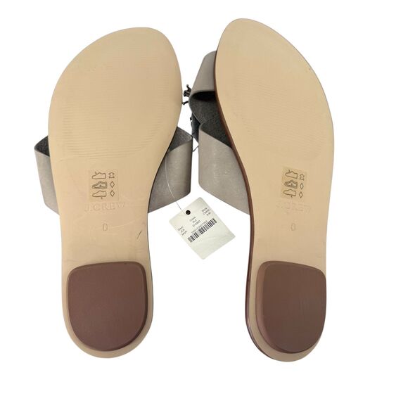 J. Crew Cyrpus Sandals Women's 8 Gray Leather Jeweled Flat Slide C6420 HTF NWT - Picture 16 of 16